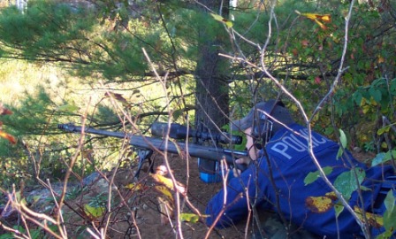 Police sniper in position for the Argyll Cup